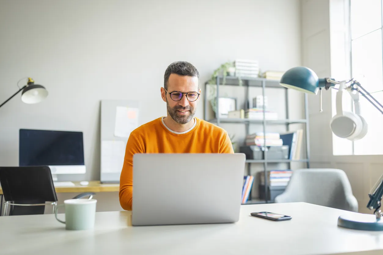 Man using laptop