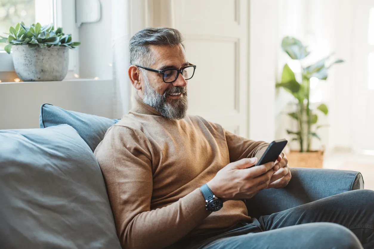 Man looking at his phone