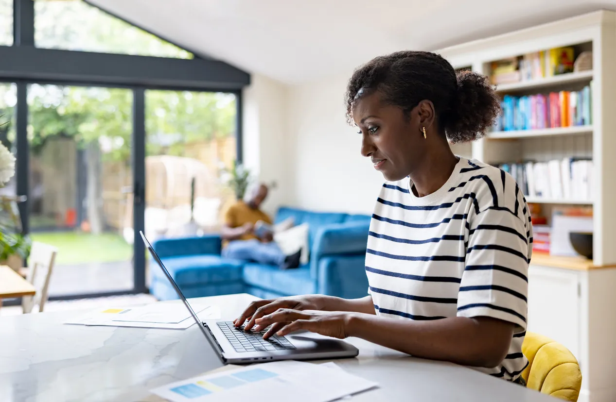 Woman using a laptop