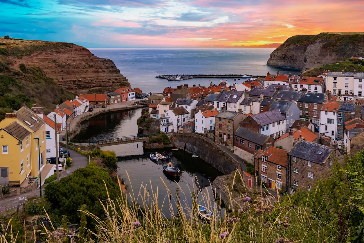 sunrise over Staithes UK